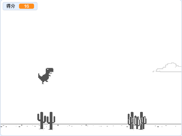 谷歌小恐龙-Scratch休闲游戏-Scratch作品|教程|素材_ScratchTop少儿编程网